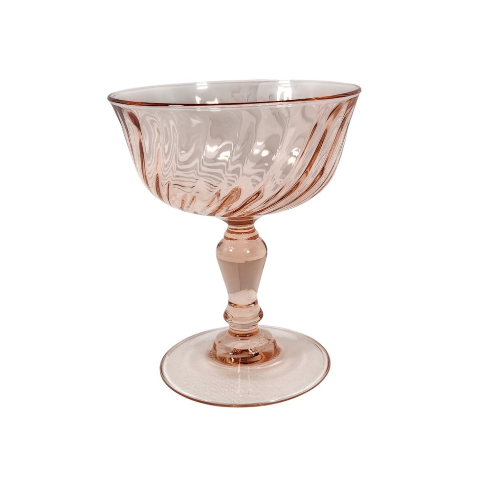 VTG Cristal D'Arques Durand Rosaline Pink 4.5" Champagne Sherbet Glass‎ Coupe